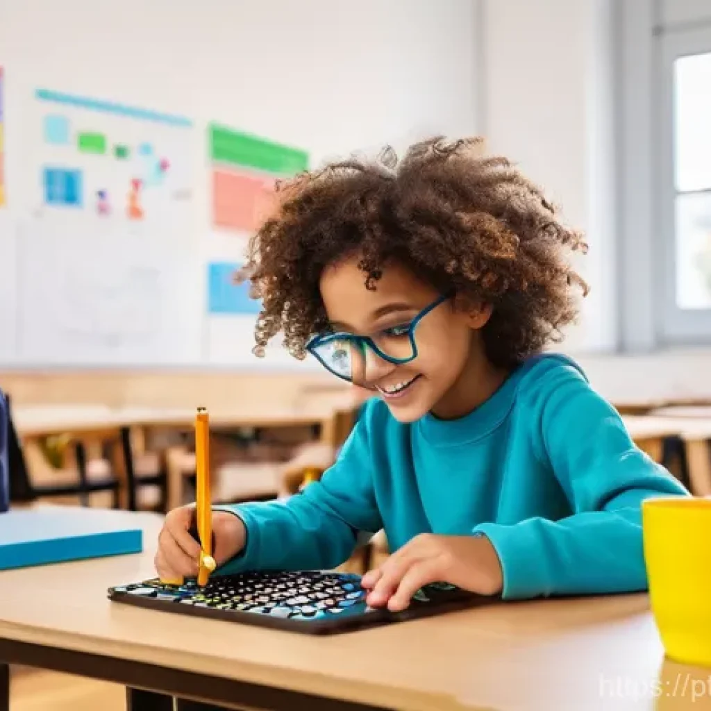 코딩교육지도사로서 자격증의 미래 전망 - **Prompt:** A vibrant and modern classroom in Lisbon, Portugal, filled with a diverse group of child...