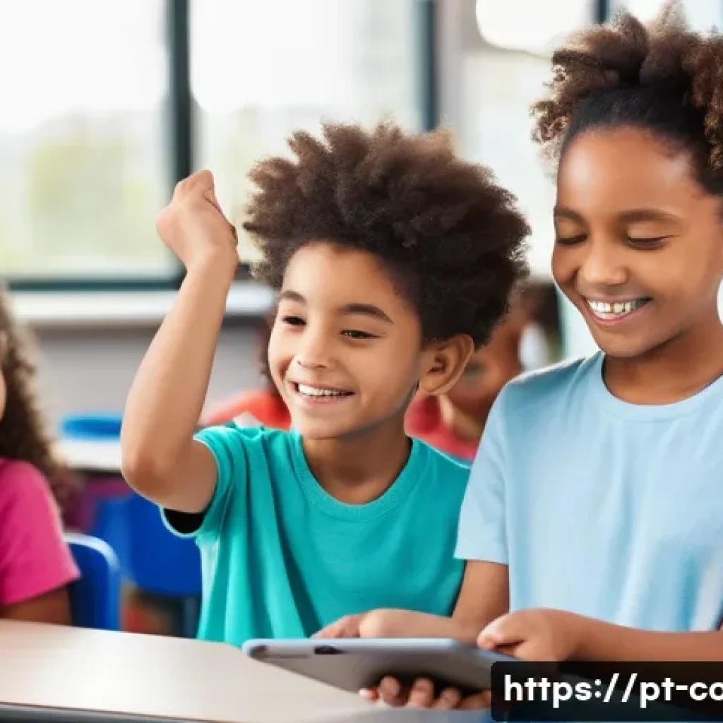 코딩교육지도사와 코딩 교육의 발전 전망 - **Prompt: "A vibrant, modern classroom filled with diverse children aged 8-12, excitedly gathered ar...