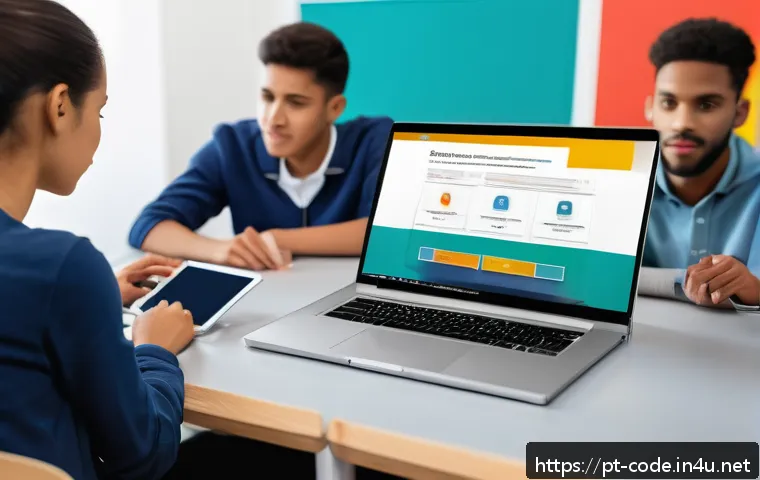 코딩교육지도사로서 온라인 코스 제작 사례 - A modern online learning environment showcasing a diverse group of adult students engaging with a di...