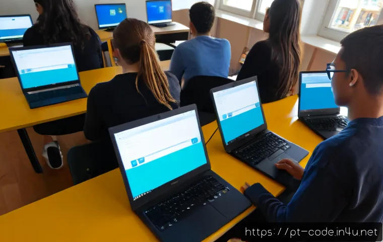 Home 17 코딩교육지도사 자격증과 미래 직업 변화 - Photorealistic modern coding education workshop in a bright Portuguese-speaking urban learning cente...