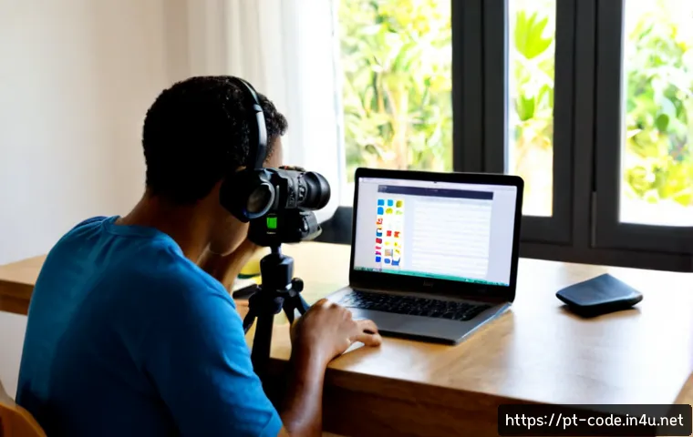 코딩교육지도사 강의 콘텐츠 제작 사례 - Photorealistic Brazilian coding education instructor recording an online lesson in a bright home stu...